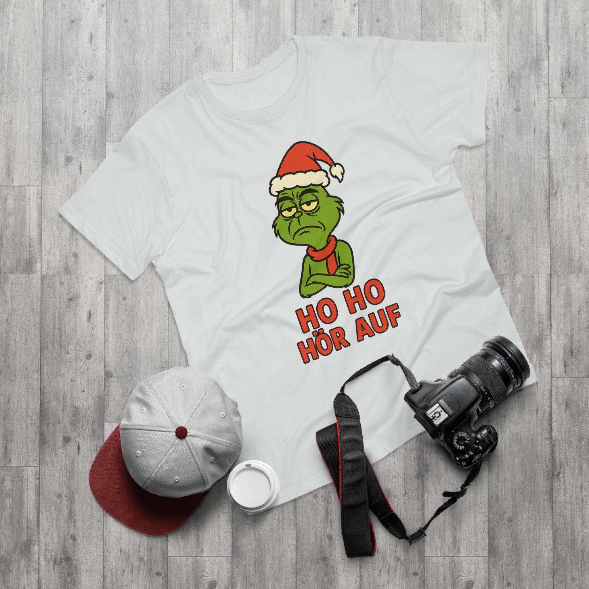 Grinch Weihnachts T-Shirt Herren – Lustiges Ho Ho Hör Auf Shirt mit Weihnachtsmotiv