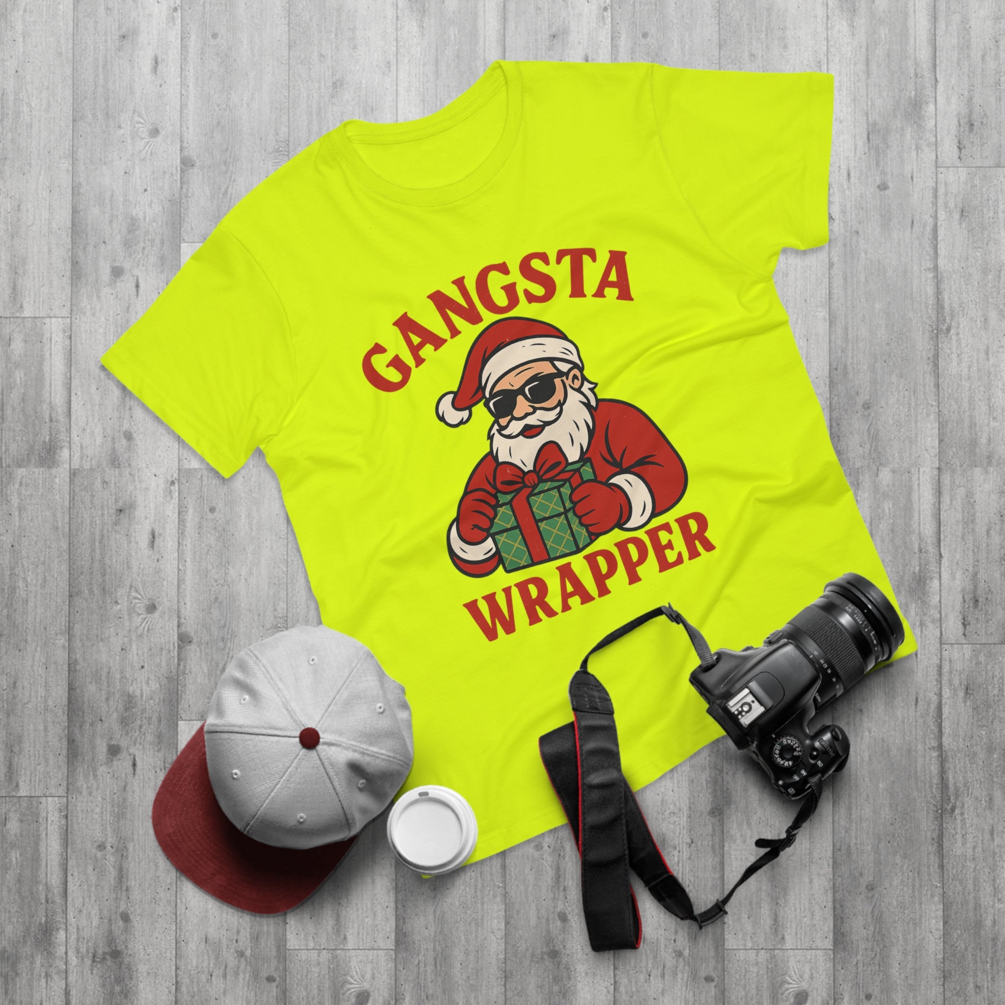 Funny Christmas T-Shirt, Gangsta Wrapper Shirt, Holiday Apparel, Men's Gift, Santa Shirt for Christmas Parties, Xmas Tee