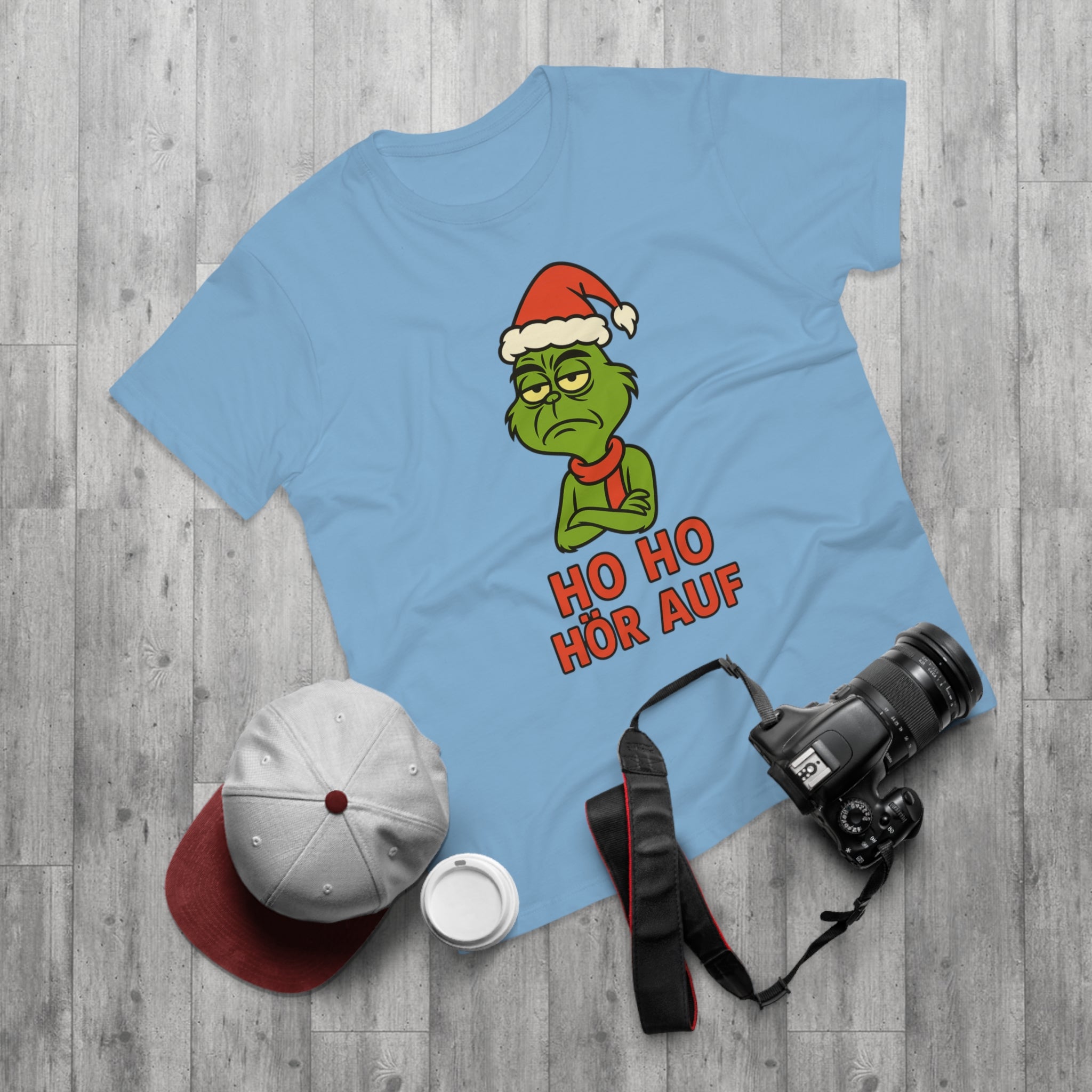 Grinch Weihnachts T-Shirt Herren – Lustiges Ho Ho Hör Auf Shirt mit Weihnachtsmotiv