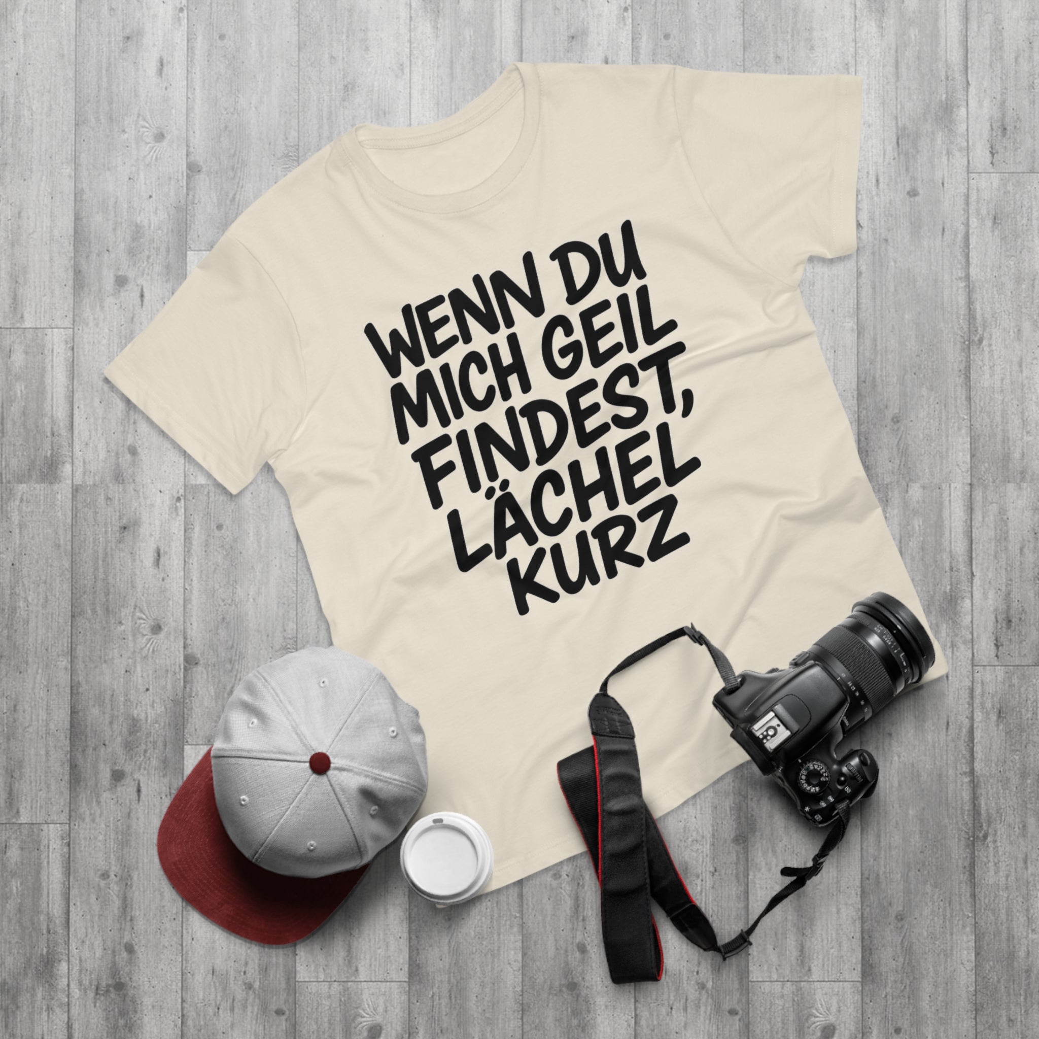 Lustiges Sprüche T-Shirt Herren – „Wenn du mich geil findest, lächel kurz“ Funshirt