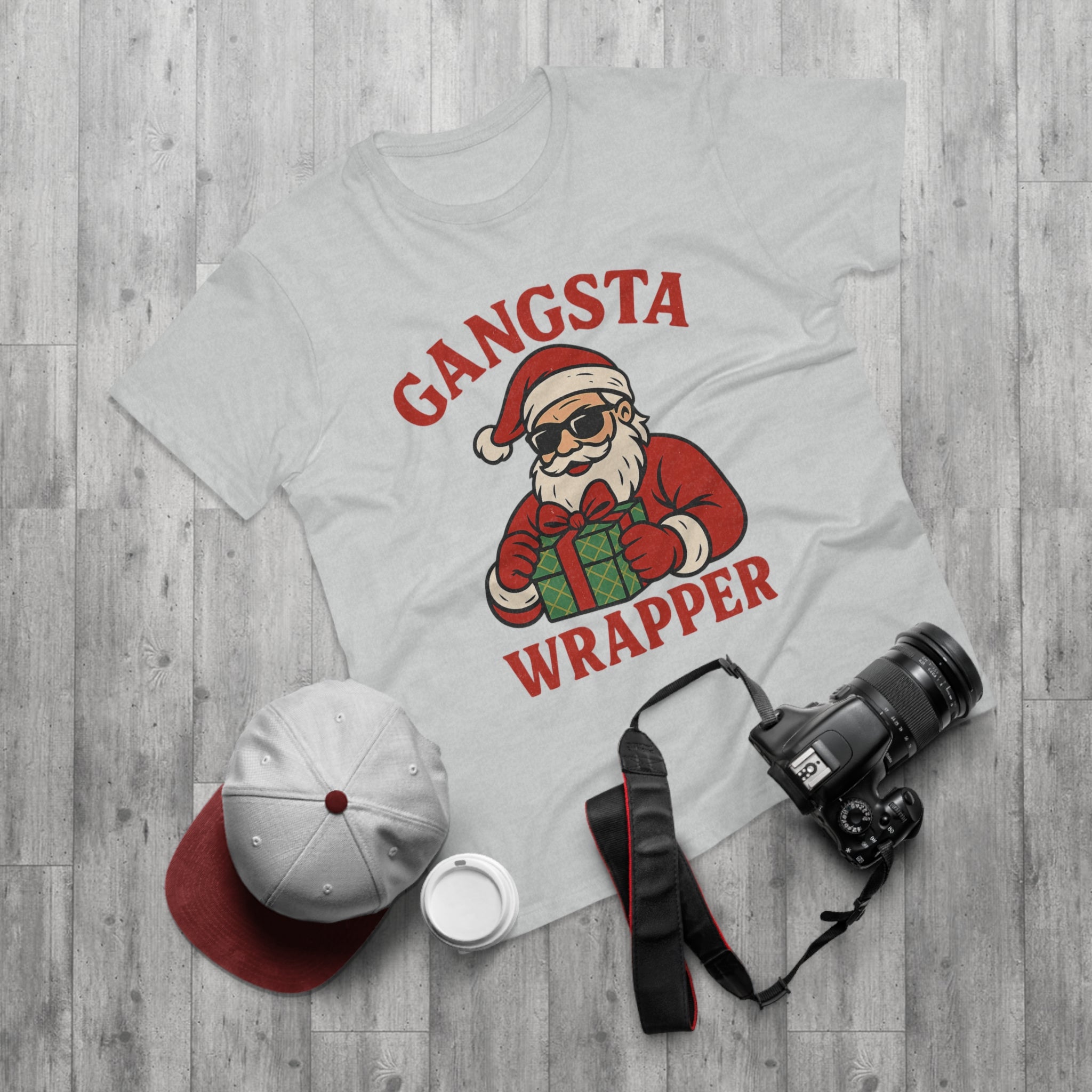 Funny Christmas T-Shirt, Gangsta Wrapper Shirt, Holiday Apparel, Men's Gift, Santa Shirt for Christmas Parties, Xmas Tee