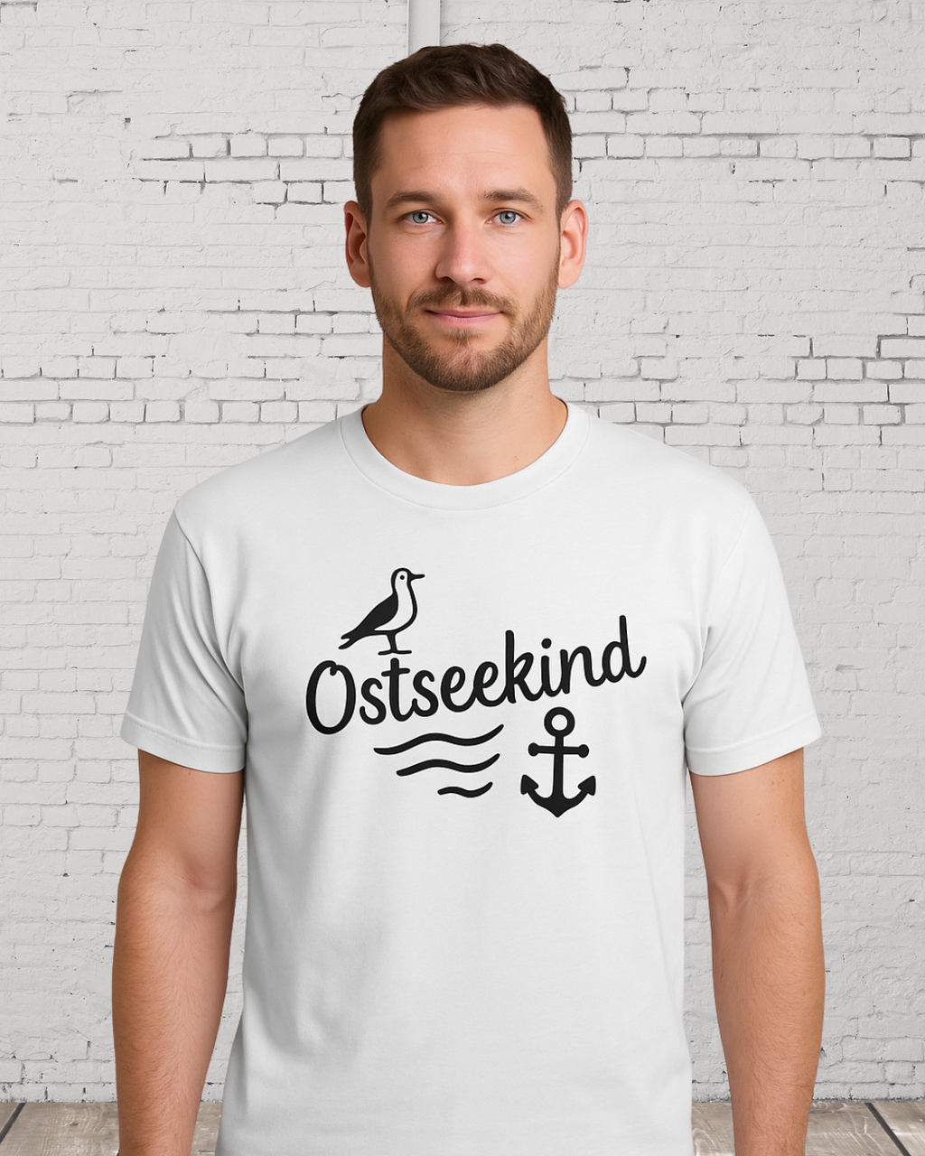 Ostseekind T-Shirt – Maritimes Shirt mit Möwe & Anker – Geschenk für Ostsee Fans