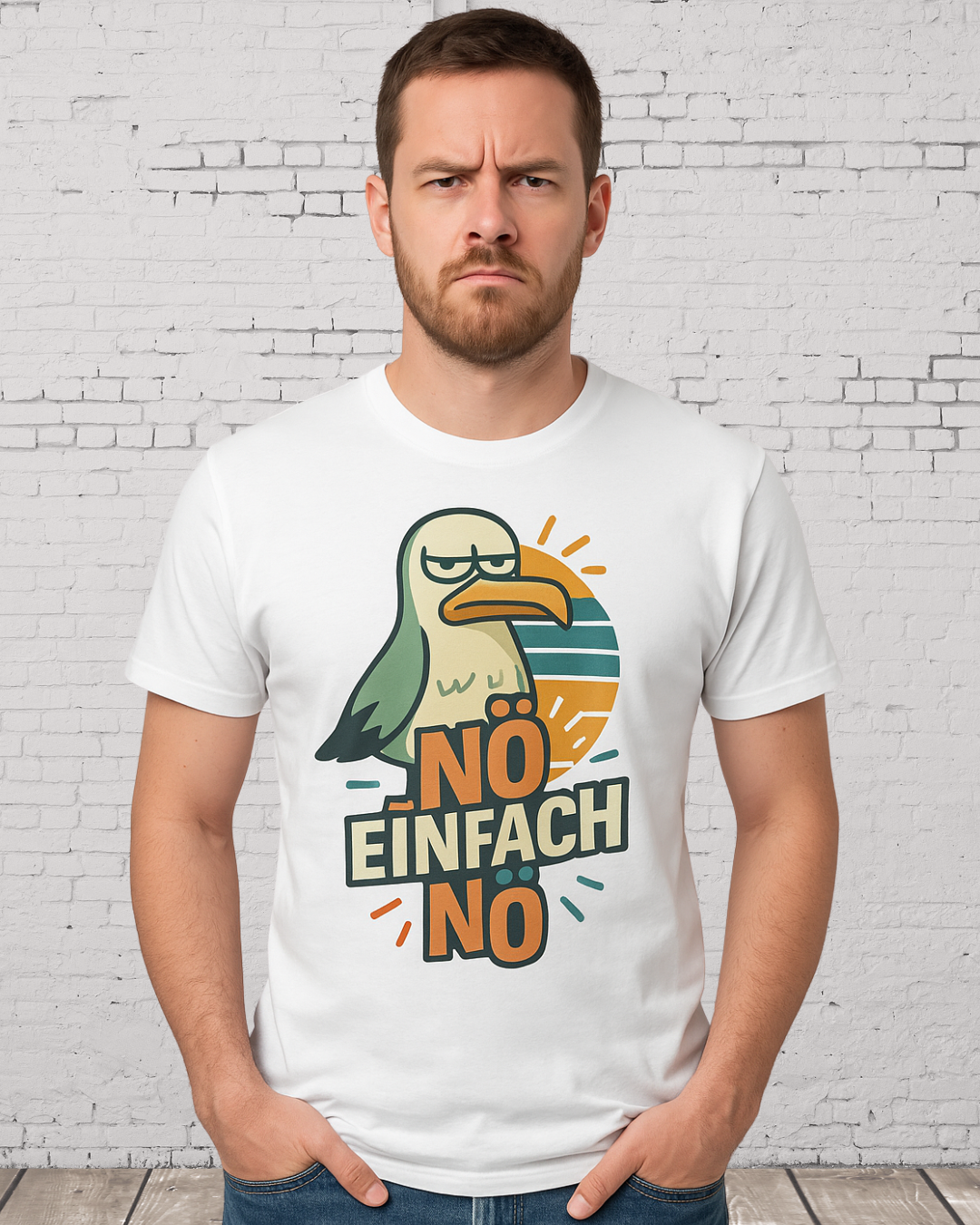 Lustiges Möwen T-Shirt – „Nö, einfach nö“ – Funshirt mit Möwenmotiv